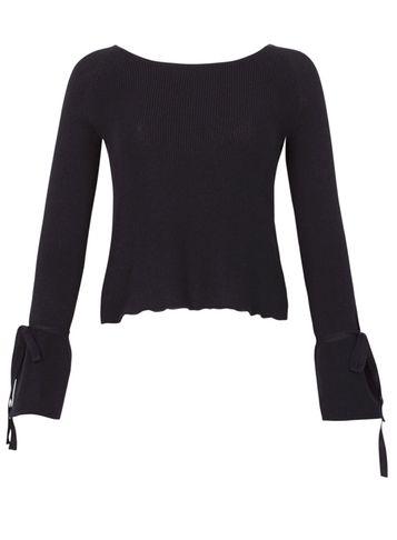 Dorothy Perkins *izabel London Navy Tie Sleeve Jumper