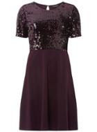 Dorothy Perkins Wine Sequin Top Skater Dress