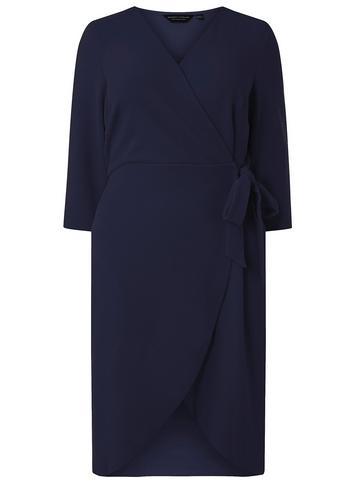 Dorothy Perkins *dp Curve Navy Wrap Tie Shift Dress