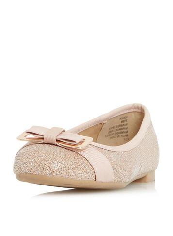 Dorothy Perkins *head Over Heels By Dune Rose Gold Honour Flat Pumps