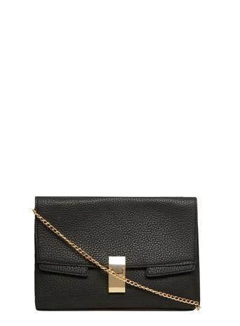 Dorothy Perkins Black Tuck Foldover Clutch Bag