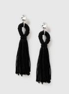 Dorothy Perkins Black Tassel Loop Earrings