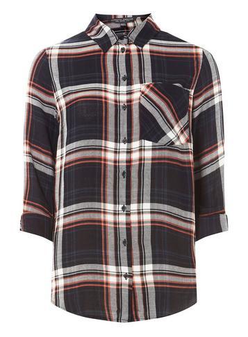 Dorothy Perkins Navy Checked Shirt