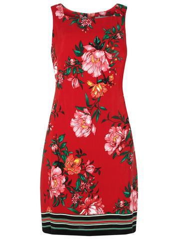 Dorothy Perkins Petite Red Floral Print Shift Dress