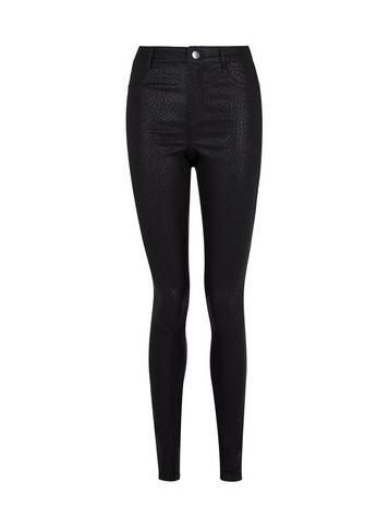 Dorothy Perkins *tall Black Snake Print 'frankie' Super Soft Skinny Jeans