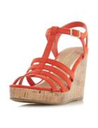 Dorothy Perkins *head Over Heels By Dune Orange 'keeli' Wedge Sandals