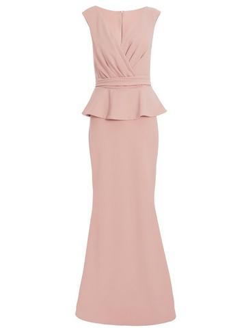 *quiz Pink Peplum Detail Maxi Dress