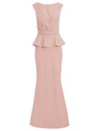 *quiz Pink Peplum Detail Maxi Dress