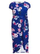 *quiz Curve Blue Floral Print Dress