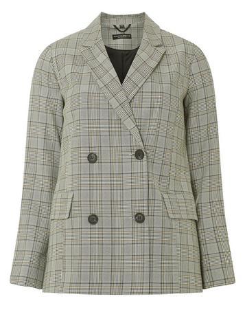 Dorothy Perkins Multi Coloured Checked Double Breasted Jacket