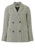 Dorothy Perkins Multi Coloured Checked Double Breasted Jacket