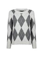 Dorothy Perkins Grey Argyle Jumper