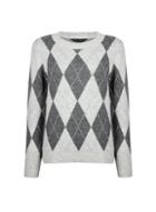 Dorothy Perkins Grey Argyle Jumper