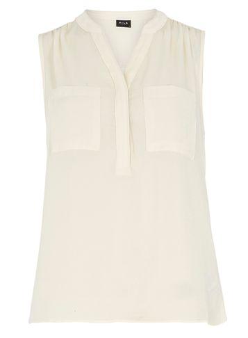 Dorothy Perkins *vila White Pocket Blouse