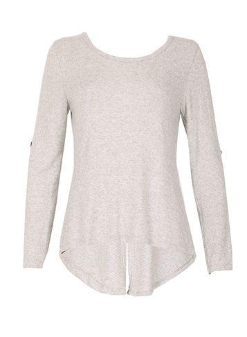 Dorothy Perkins *izabel London Light Grey Long Sleeve Top
