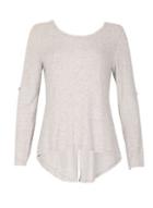 Dorothy Perkins *izabel London Light Grey Long Sleeve Top