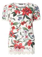 Dorothy Perkins Floral Print Circle Trim T-shirt