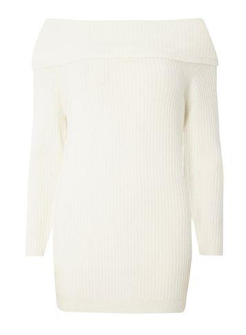 Dorothy Perkins Petite Ivory Knitted Bardot Jumper