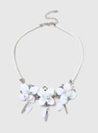 Dorothy Perkins White Flower Drop Collar Necklace