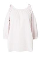 Dorothy Perkins Pink And White High Neck Textured Top