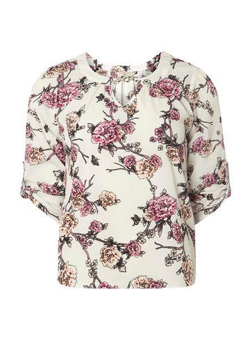 Dorothy Perkins *billie & Blossom Petite Grey Floral Blouse