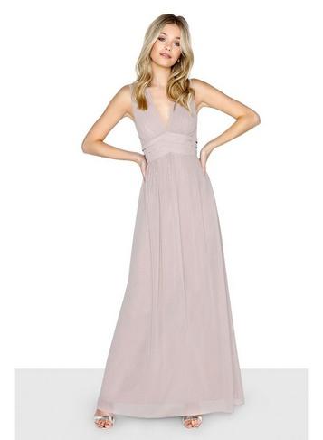 *little Mistress Mink Lace Back Maxi Dress