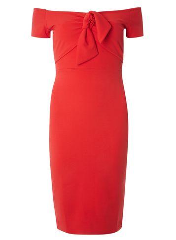 Dorothy Perkins Red Bow Bardot Bodycon Dress