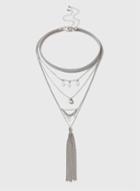Dorothy Perkins Glitter Choker Tassel Necklace
