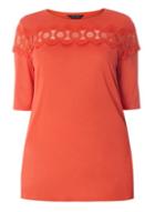 Dorothy Perkins Dp Curve Coral Lace Insert Top