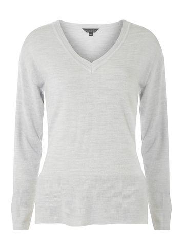 Dorothy Perkins Grey V-neck Jumper