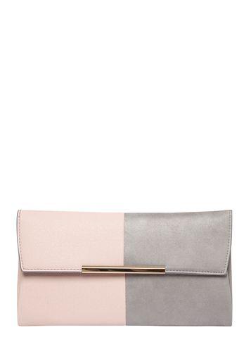 Dorothy Perkins Grey And Pink Half Clutch