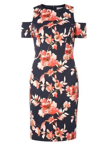 Dorothy Perkins Petite Blue Floral Pencil Dress
