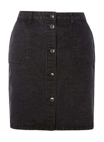Dorothy Perkins *tall Wash Black Denim Skirt