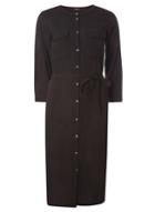 Dorothy Perkins *vila Black Midi Shirt Dress