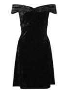 Dorothy Perkins Black Velvet Bardot Skater Dress