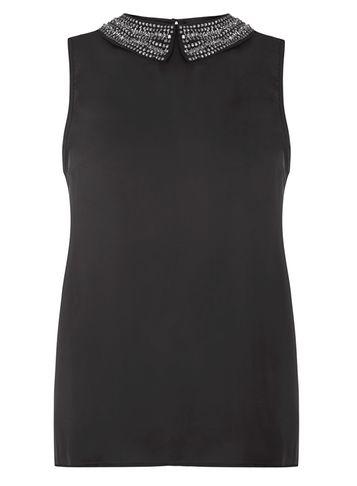 Dorothy Perkins *vila Black Embroidered Blouse