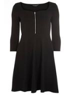 Dorothy Perkins Black Zip Sweetheart Dress