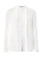 Dorothy Perkins Ivory Ruffle Pintuck Shirt