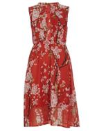Dorothy Perkins *red Sleeveless Flower Dress