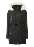 Dorothy Perkins Black Zip Pocket Detail Parka