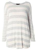 Dorothy Perkins Dp Curve Grey Stripe Cutabout Sweatshirt