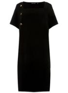 Dorothy Perkins *dp Curve Black Button Side Shift Dress
