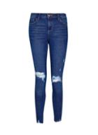 Dorothy Perkins Ultra Blue 'darcy' Rib Ankle Grazer Jeans