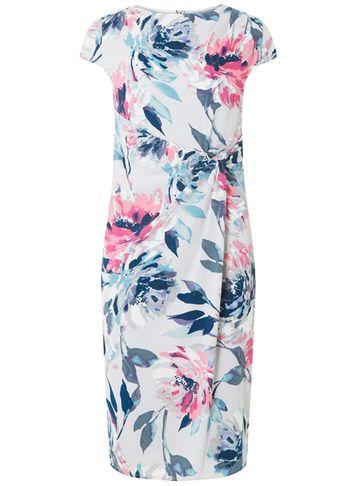 Dorothy Perkins *lily & Franc Grey Floral Manipulated Bodycon Dress