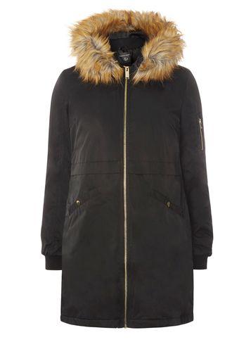 Dorothy Perkins Black And Neutral Parka