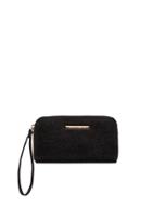 Dorothy Perkins Black Faux Fur Zip Purse