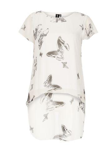 Dorothy Perkins *izabel London White Butterfly Print Top