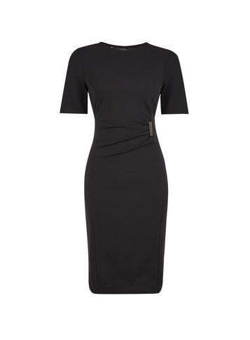 Dorothy Perkins *black Ruched Trim Pencil Dress