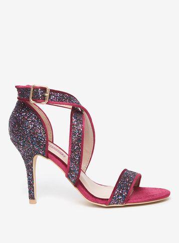 Dorothy Perkins Magenta Glitter 'sandrine' Sandals