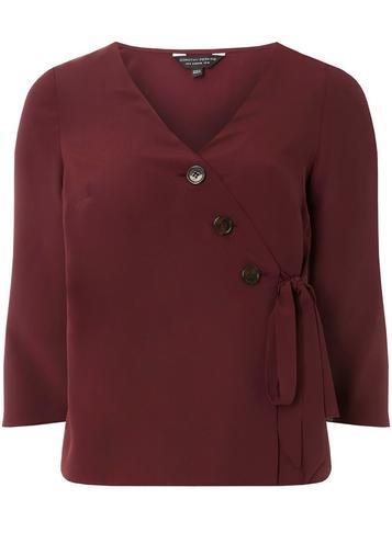 Dorothy Perkins Plum Button Through Wrap Top